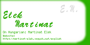 elek martinat business card